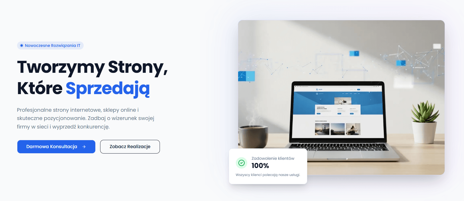 Sekcja hero SN Solutions