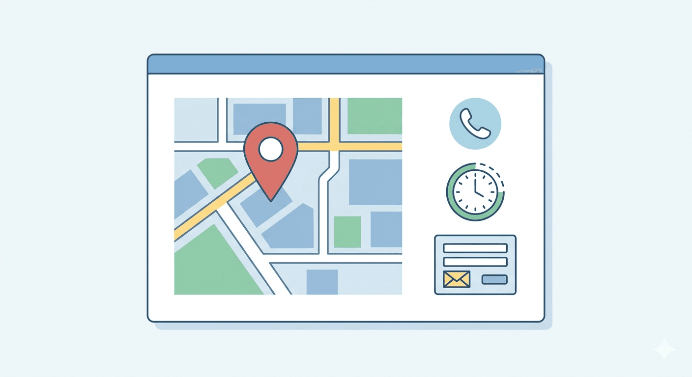 Mapa i dane kontaktowe na stronie internetowej